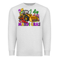 Oatmeal Heather i dig mardi gras bulldozer Premium Sweatshirt - JahusDesignShop