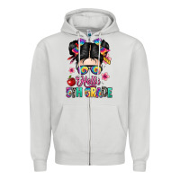 Dove Grey hello fifth grade Zipper Hoodie - texasbilliewilder