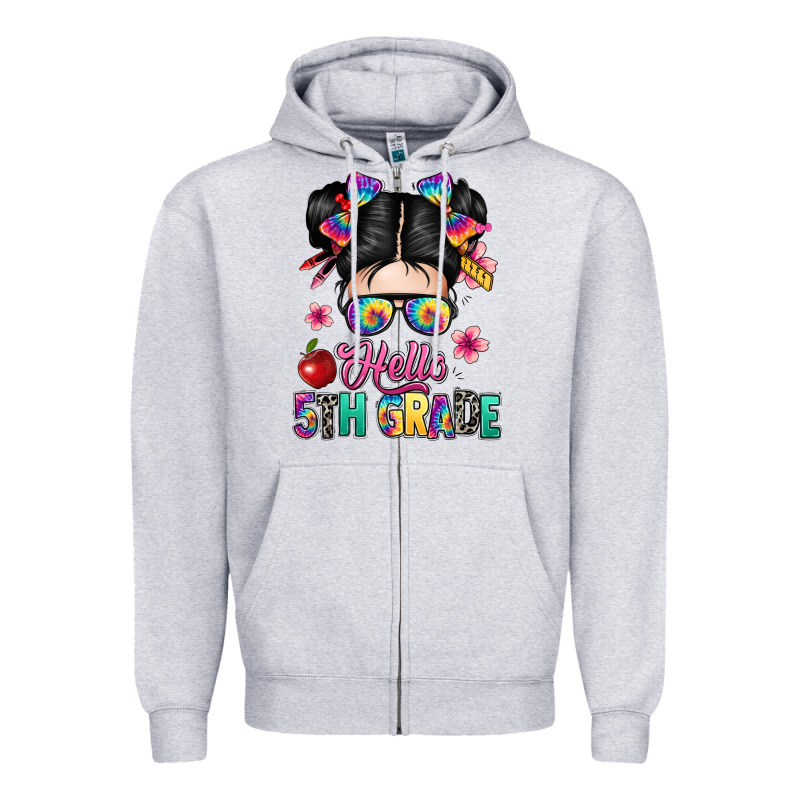 Hello Fifth Grade Zipper Hoodie by texasbilliewilder | Teevron