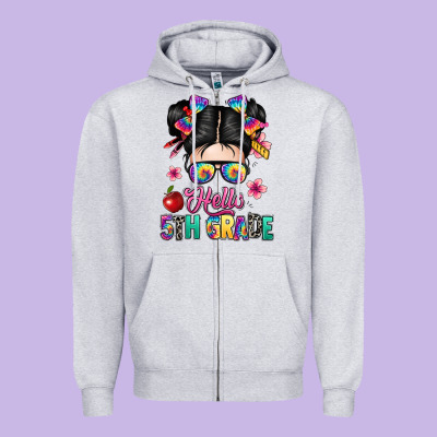 Hello Fifth Grade Zipper Hoodie Designed By Texasbilliewilder