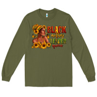 Army Green Afro American black mother leader queen Long Sleeve Tee - RanaPortraitStore