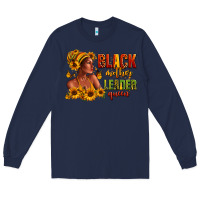 Navy Afro American black mother leader queen Long Sleeve Tee - RanaPortraitStore