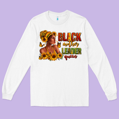 Long Sleeve Tee Afro American black mother leader queen