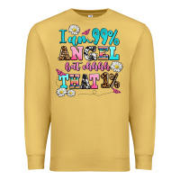 Antique Gold i am  99 angel but ohh that Premium Sweatshirt - AdoDesignShop