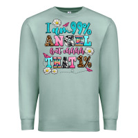 Seafoam i am  99 angel but ohh that Premium Sweatshirt - AdoDesignShop