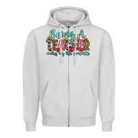 Dove Grey being a teacher makes my life complete Zipper Hoodie - Zillion Design Studio