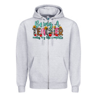 Heather Grey being a teacher makes my life complete Zipper Hoodie - Zillion Design Studio