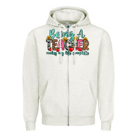 Oatmeal Heather being a teacher makes my life complete Zipper Hoodie - Zillion Design Studio