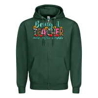 Sports Green being a teacher makes my life complete Zipper Hoodie - Zillion Design Studio