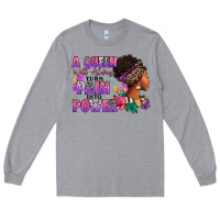 Heather Grey A queen will always turn pain into power Long Sleeve Tee - RanaPortraitStore