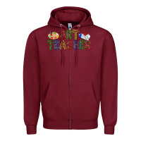 Burgundy art teacher Zipper Hoodie - Zillion Design Studio