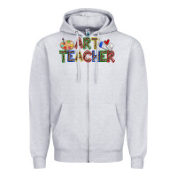 Heather Grey art teacher Zipper Hoodie - Zillion Design Studio
