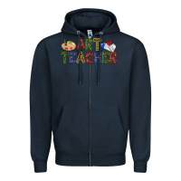 Navy art teacher Zipper Hoodie - Zillion Design Studio
