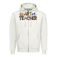 Oatmeal Heather art teacher Zipper Hoodie - Zillion Design Studio