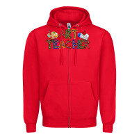 Red art teacher Zipper Hoodie - Zillion Design Studio