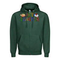 Sports Green art teacher Zipper Hoodie - Zillion Design Studio