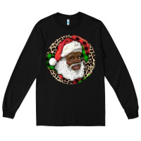 Black Afro Santa Christmas Long Sleeve Tee - RanaPortraitStore