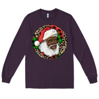 Plum Afro Santa Christmas Long Sleeve Tee - RanaPortraitStore