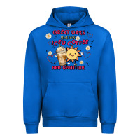 Cobalt great days start with iced coffee and gratitude Urban Hoodie - MaliasSmallBusiness