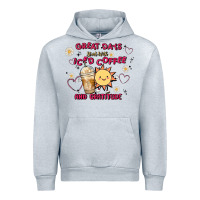 Heather Grey great days start with iced coffee and gratitude Urban Hoodie - MaliasSmallBusiness