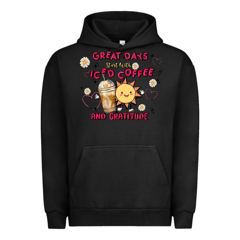 Great Days Start With Iced Coffee And Gratitude Urban Hoodie by MaliasSmallBusiness | Teevron