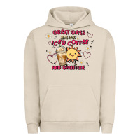 Pigment French Oak great days start with iced coffee and gratitude Urban Hoodie - MaliasSmallBusiness