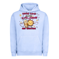 Pigment Grape Ice great days start with iced coffee and gratitude Urban Hoodie - MaliasSmallBusiness