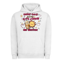 Pigment Lunar Rock great days start with iced coffee and gratitude Urban Hoodie - MaliasSmallBusiness