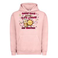 Pigment Salmon great days start with iced coffee and gratitude Urban Hoodie - MaliasSmallBusiness