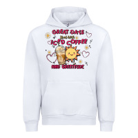 White great days start with iced coffee and gratitude Urban Hoodie - MaliasSmallBusiness