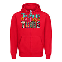 Red teaching my tribe Zipper Hoodie - Zillion Design Studio