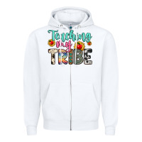 White teaching my tribe Zipper Hoodie - Zillion Design Studio