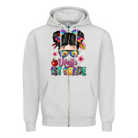 Dove Grey hello first grade Zipper Hoodie - texasbilliewilder