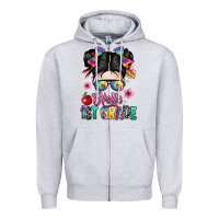 Heather Grey hello first grade Zipper Hoodie - texasbilliewilder