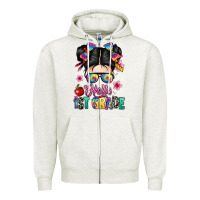 Oatmeal Heather hello first grade Zipper Hoodie - texasbilliewilder