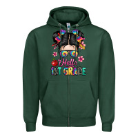 Sports Green hello first grade Zipper Hoodie - texasbilliewilder