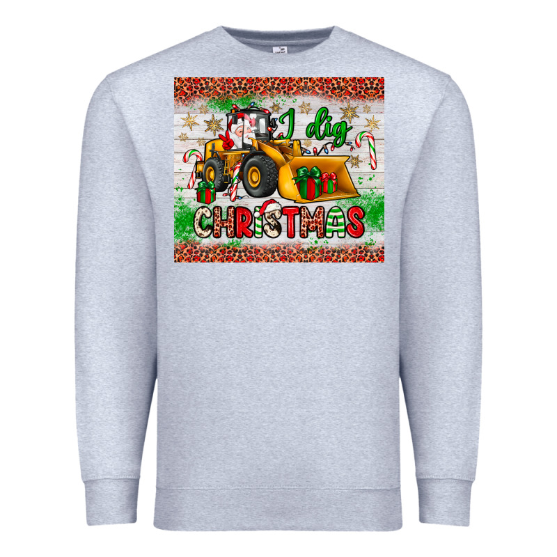 I Dig Christmas Bulldozer Santa Premium Sweatshirt by JahusDesignShop | Teevron