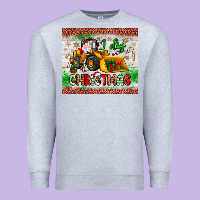 I Dig Christmas Bulldozer Santa Premium Sweatshirt Designed By Jahusdesignshop