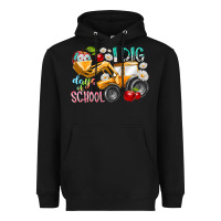 Black i dig 100 days of school Heavyweight Hoodie - RacoonDesign