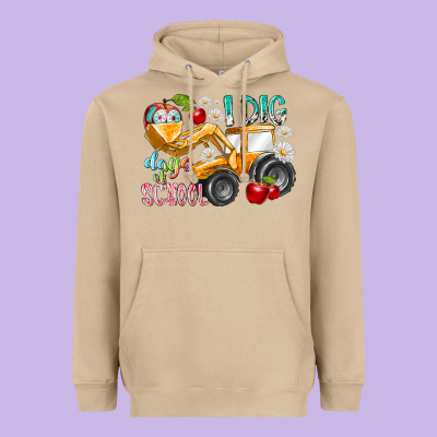 I Dig 100 Days Of School Heavyweight Hoodie Designed By Racoondesign