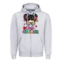 Heather Grey hello fourth grade Zipper Hoodie - texasbilliewilder
