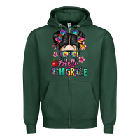 Sports Green hello fourth grade Zipper Hoodie - texasbilliewilder