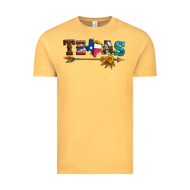 Texas With Arrow And Sunflowers Vintage Tee by Artiststas | Teevron