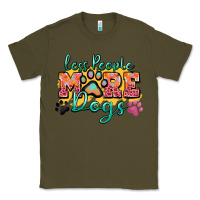 Army Green less people more dogs paw zillion Classic Tee - Zillion Design Studio
