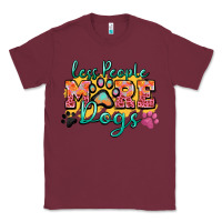 Burgundy less people more dogs paw zillion Classic Tee - Zillion Design Studio