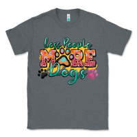 Charcoal Heather less people more dogs paw zillion Classic Tee - Zillion Design Studio