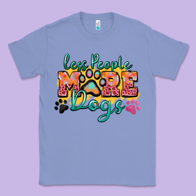Classic Tee less people more dogs paw zillion