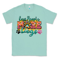 Seafoam less people more dogs paw zillion Classic Tee - Zillion Design Studio