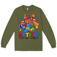 Army Green Autism accept love understand afro girl sneakers Long Sleeve Tee - RanaPortraitStore