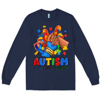Navy Autism accept love understand afro girl sneakers Long Sleeve Tee - RanaPortraitStore